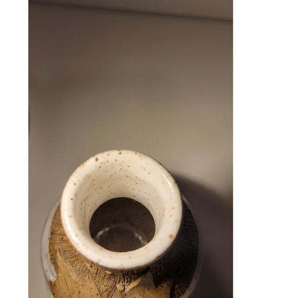 Handmade Studio Pottery Bud Vase & Mug Maple Leaf Design Signed PRP Speckle - Picture 6 of 14